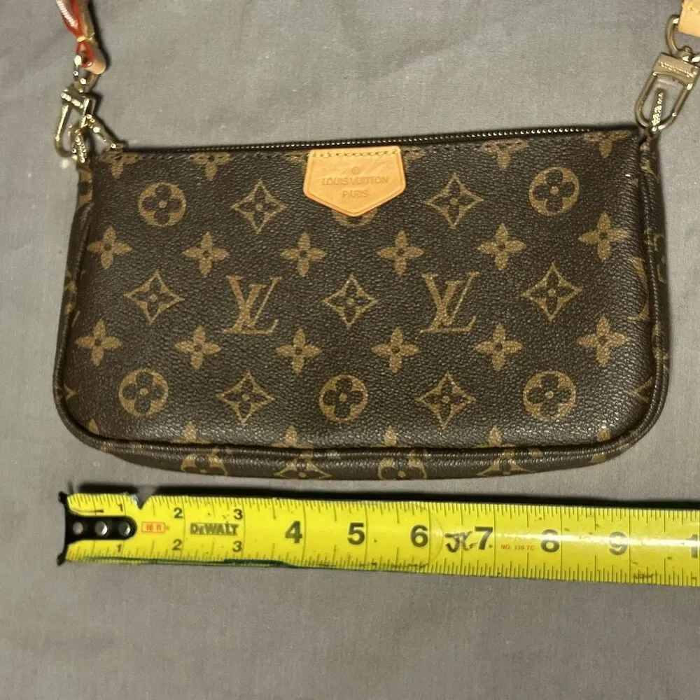 Louis Vuitton Multi Pochette Accessories Rose Clair Pink Monogram 2pc Set France